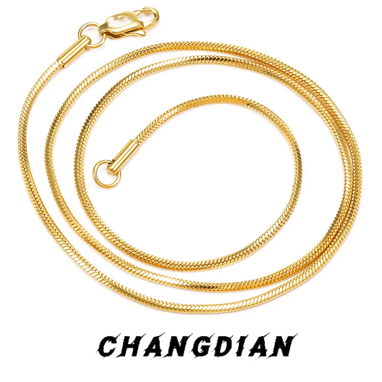 钛钢项链 时尚百搭复古欧美简约金色挂脖素链不褪色潮男街头配饰