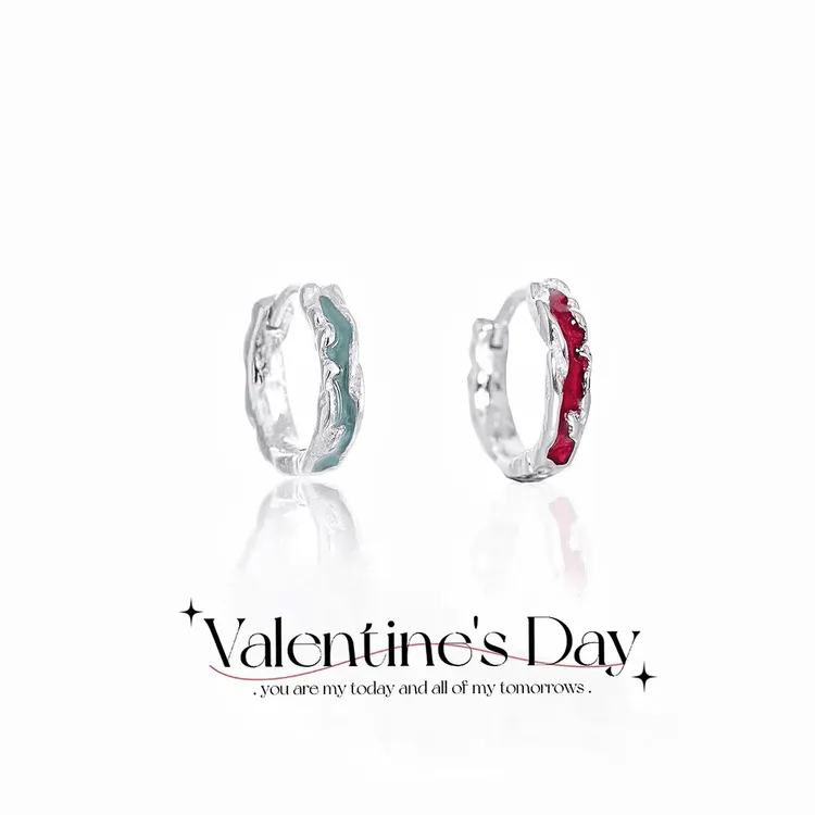 合金耳饰 小众高级感男士耳钉简约女生耳环彩色素款情侣饰品配饰