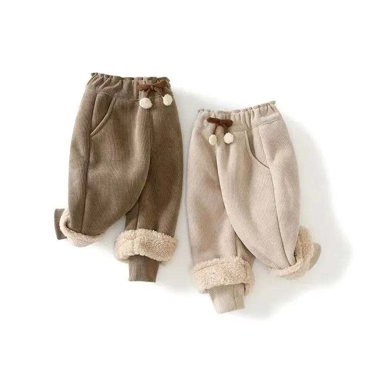 女童冬款裤子秋冬装2024新款儿童运动裤宝宝卫裤加绒加厚保暖冬季