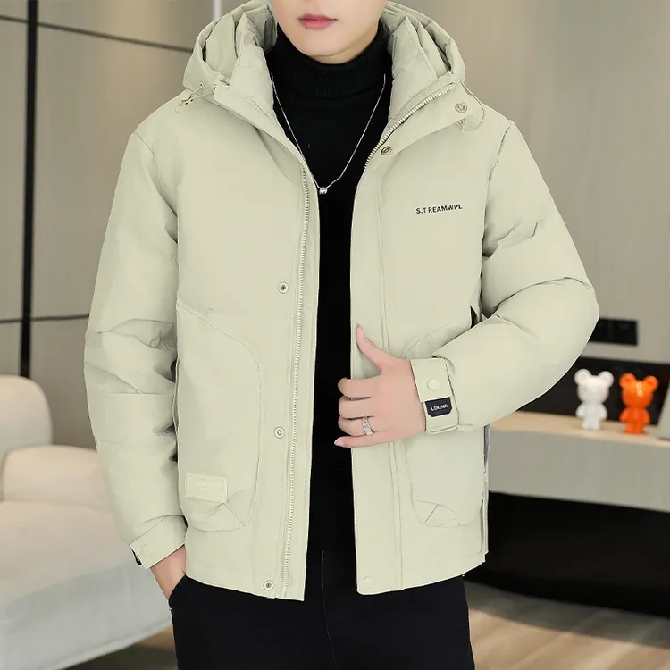 Mandsibil曼德西比利羽绒服男冬季保暖加厚休闲连帽白鸭绒潮流冬