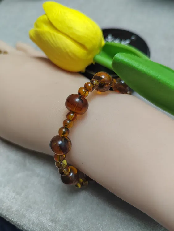 9mm大珠DlY抚顺琥珀蜜蜡手串时尚款