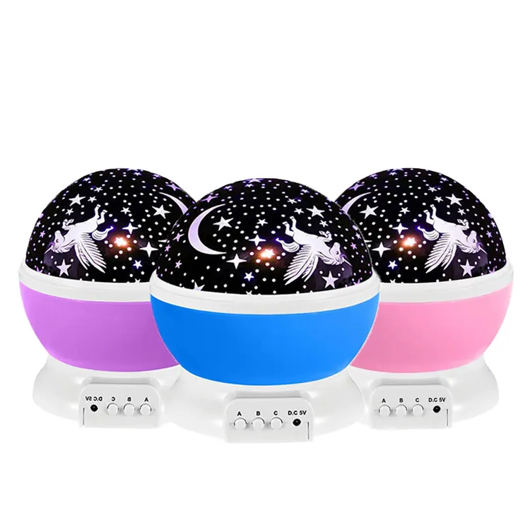 独角兽投影夜灯旋转浪漫梦幻七彩星空投影仪小夜灯文化创意灯礼物