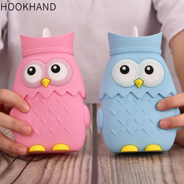 冬季新款硅胶注水热水袋迷你绒布套防爆暖水袋卡通加厚可爱暖手宝