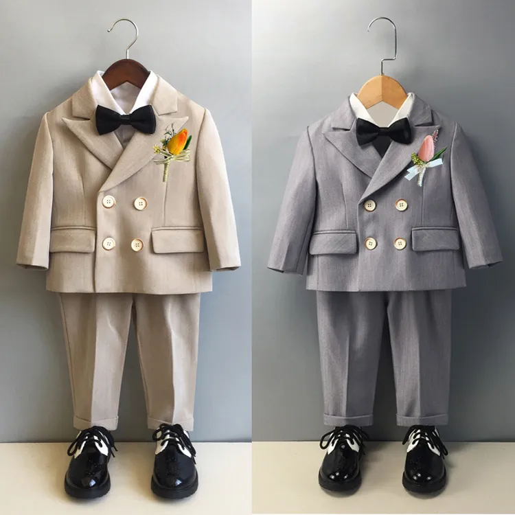 儿童西装礼服套装小童花童婚礼服宝宝周岁生日西服男童演出表演服