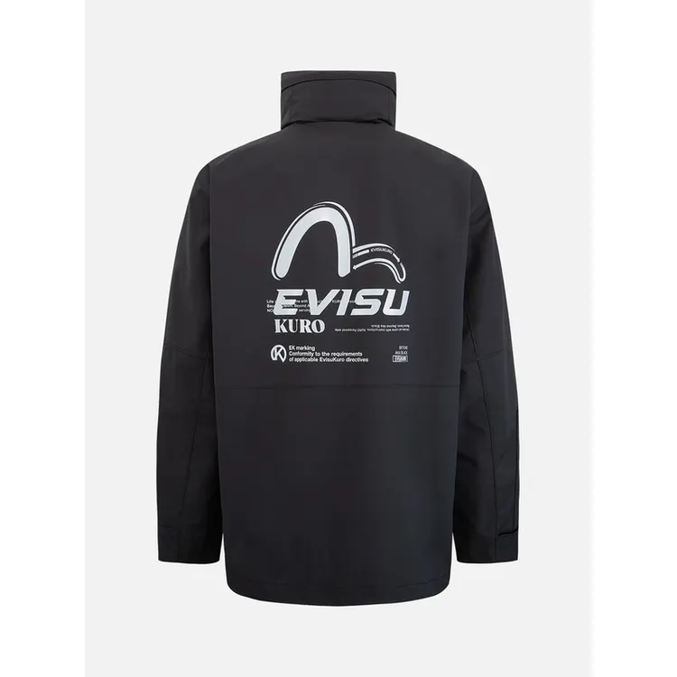 EVISU秋冬男士印花立领连帽工装早春季夹克外套2EAGNM2JK737XXPL