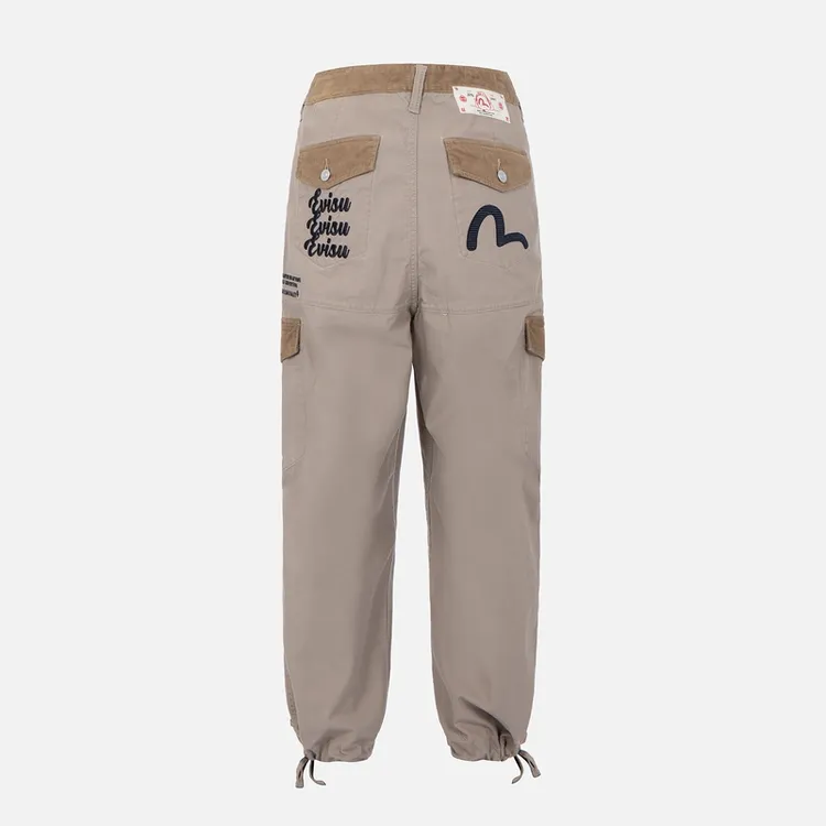 EVISU 男士小海鸥与刺绣工装裤子多口袋裤子2EAHTM2PT140WLCT