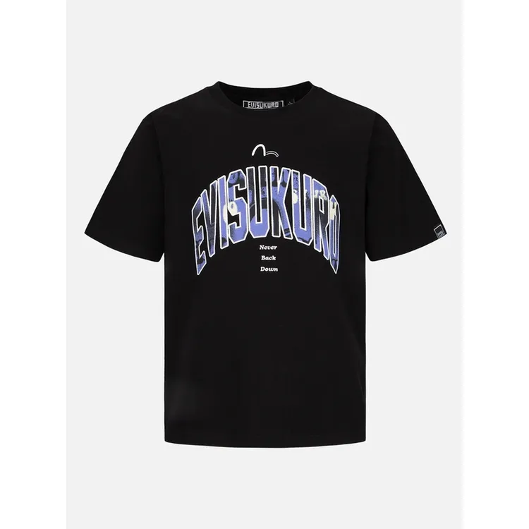 EVISU 男士涂鸦风格潮流百搭印花T恤圆领2ESGNM3TS582XXCT