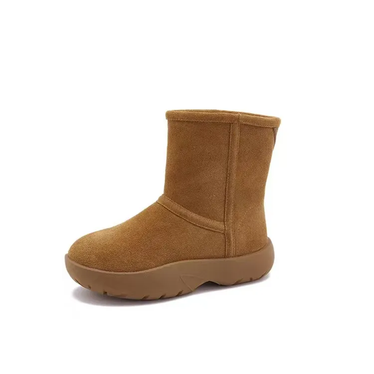 雲汀白冬季经典加绒加厚中筒靴子大棉鞋