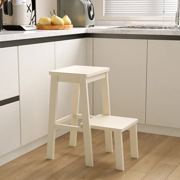 豆米宝贝实木家用凳子登高二步梯凳多功能厨房客厅室内家用折叠梯