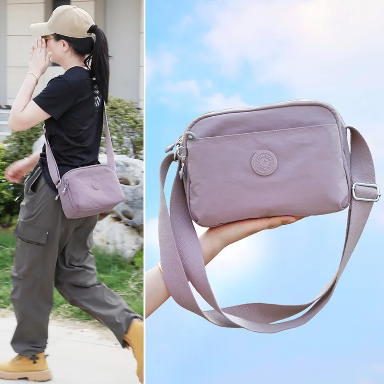 多层斜挎包2025新款时尚妈妈包休闲防水尼龙布包实用旅行单肩包女