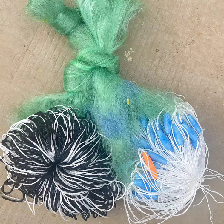 船牌丝穿孔漂1.5/2/3米高丝网三层沉网加重渔网流水网包坠