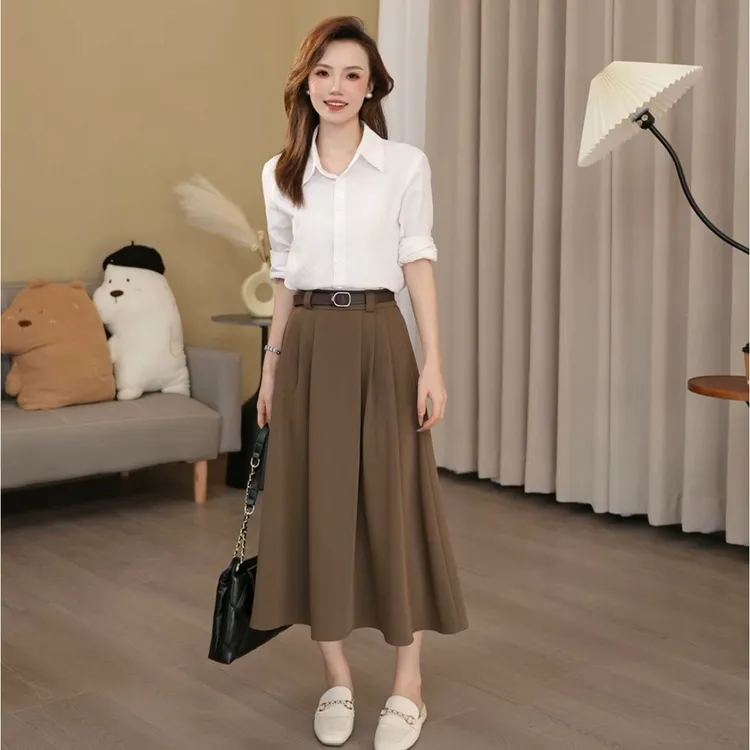 小个子秋季休闲显瘦半身裙时尚百搭女装半身裙小众气质衬衫