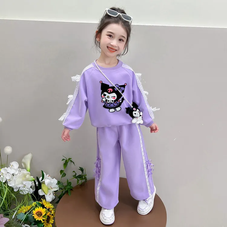 女童秋装运动套装2024新款儿童洋气炸街两件套女宝春秋库洛米衣服