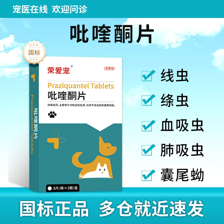 吡喹酮猫咪狗狗体内体外驱虫寄生虫宠物驱虫猫咪绦虫驱虫药内驱药