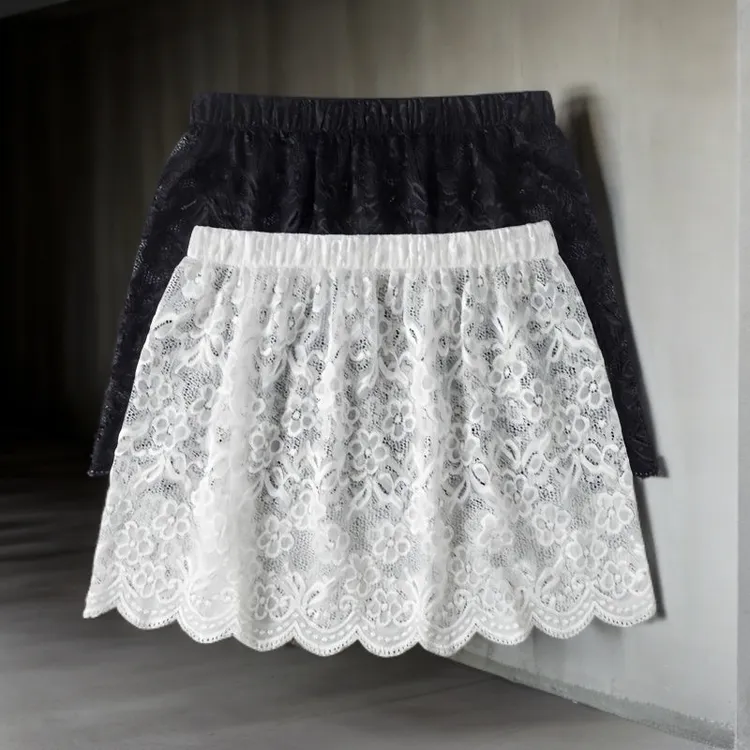 防走光半身裙屁帘新款上档次蕾丝花边裙子下摆高档半身裙子秋冬季