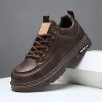QT032新款百搭大头皮鞋男士休闲皮鞋工装男鞋时尚真皮马丁鞋