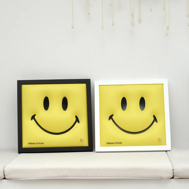 笑脸充气画潮流卧室床头挂画北欧简约客厅壁画摆画微笑立体装饰画