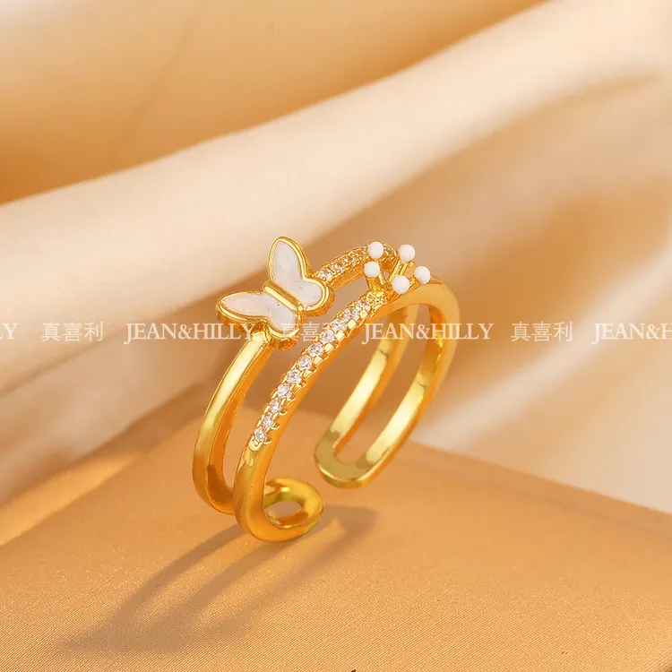 1号【双层蝴蝶】戒指 真喜利 气质百搭可调节 小众高级感 轻奢女戒