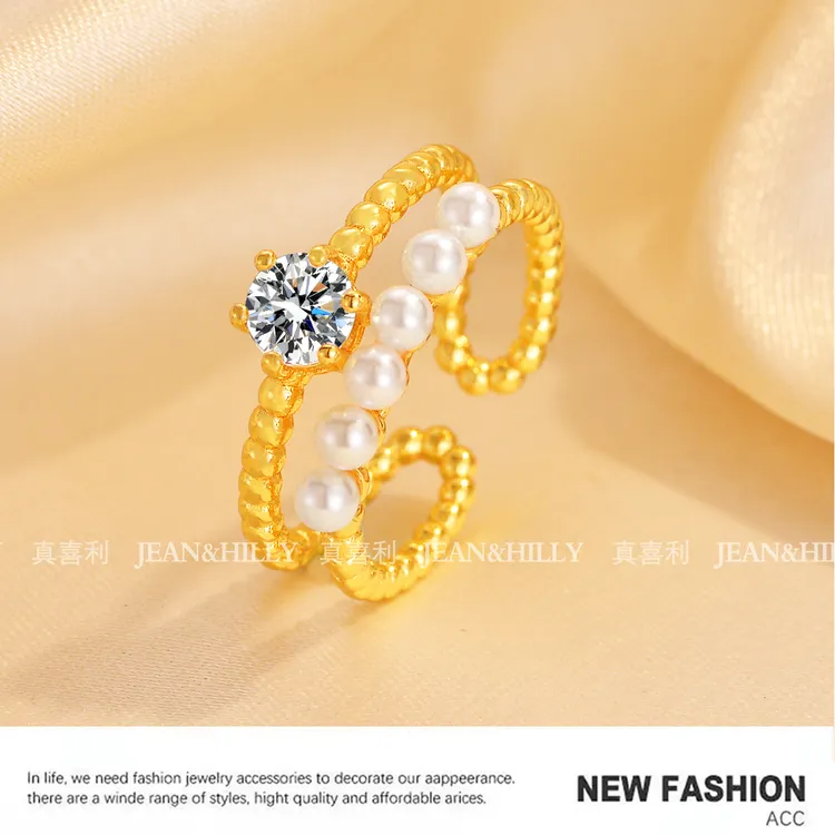 1号【法式双圈】女戒 真喜利 双圈气质百搭小众高级感 轻奢女戒