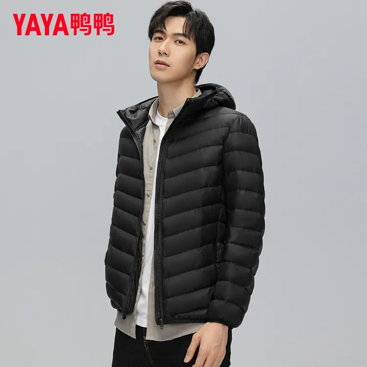 秋冬宽松防风羽绒服休闲男士连帽外套保暖反季羽绒服