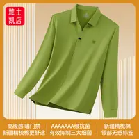 秋冬新款男士长袖衬衫高级感无痕上衣7A抗菌休闲舒适翻领男款衬衣