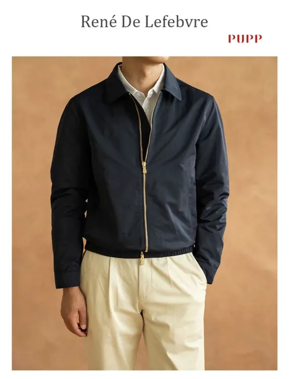 René De Lefebvre男士修身秋季防风华达呢宽松休闲夹克外套时尚