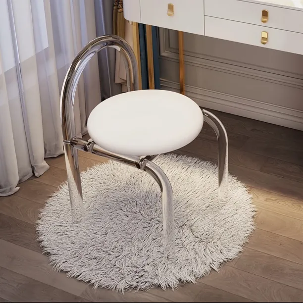 简约现代水晶透明梳妆凳轻奢亚克力化妆椅家用靠背椅咖啡椅餐桌椅