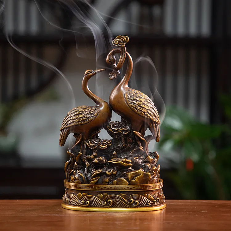 【臧风杰手工制】鹤舞神州香炉 香篆套装 精工黄铜香炉 香熏炉