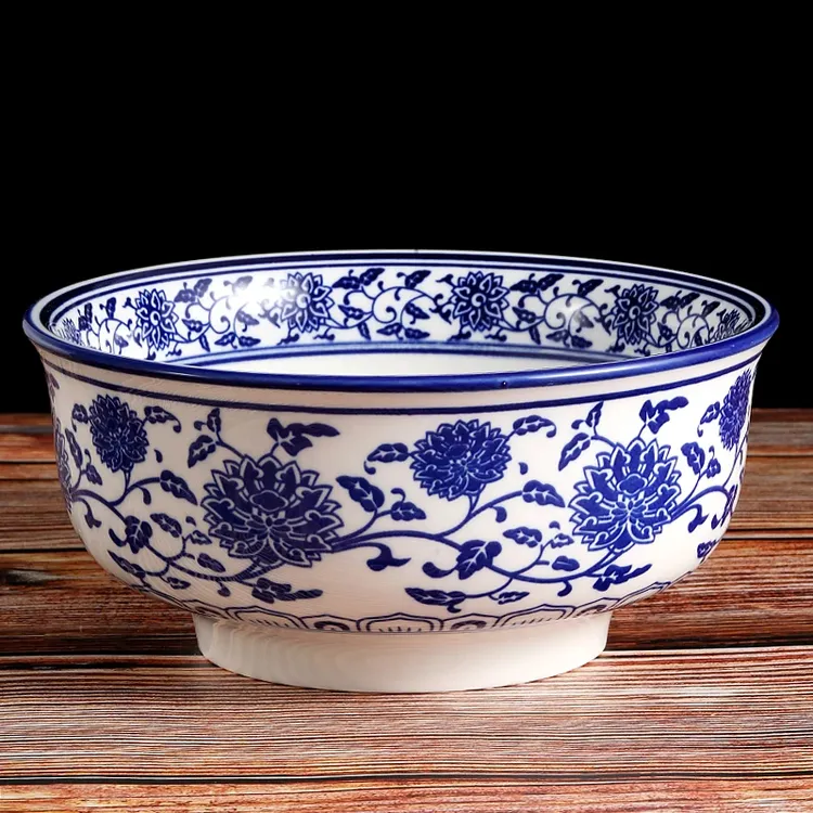 青花瓷大面碗陶瓷商用大号吃面大碗螺蛳粉烩面牛肉拉面大汤碗家用