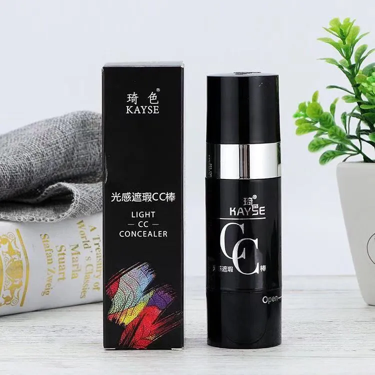 隔离自然色轻透光感遮瑕棒琦色CC棒持久裸妆修饰服帖自用水感黑管
