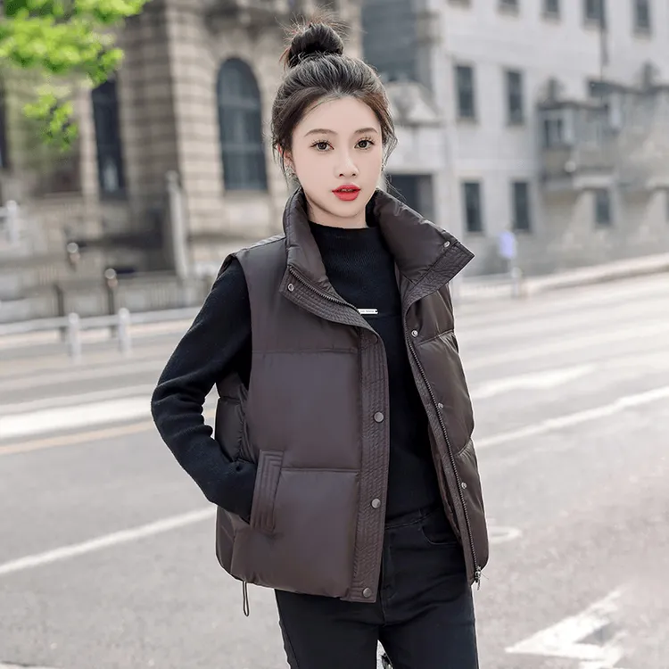 2025马甲爆款短款时尚休闲宽松潮流秋冬网红轻薄加厚马夹保暖立领