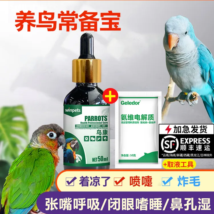 赢宠鹦鹉着凉调理用品小鸟炸毛喷嚏鼻孔湿养护常用品