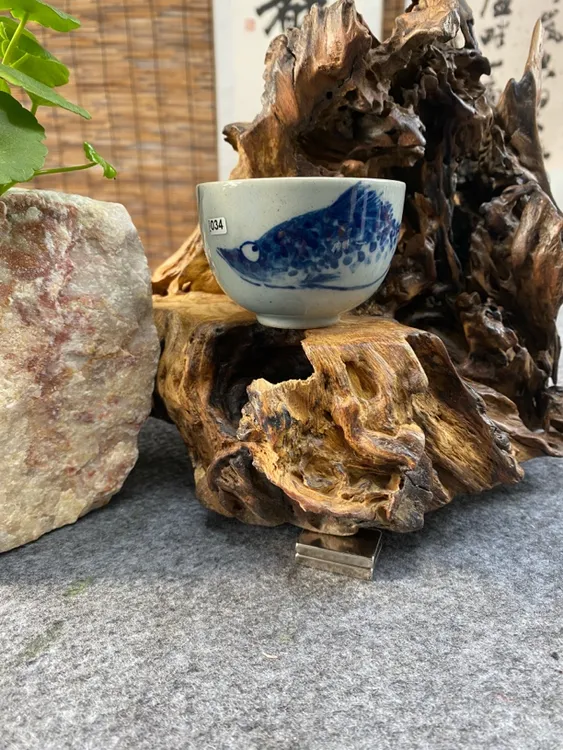 釉下青花虚之老师手绘主人杯客杯景德镇陶瓷茶具