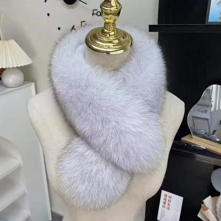 爆款狐狸毛围巾围脖狐狸毛领子皮草保暖长款秋冬女