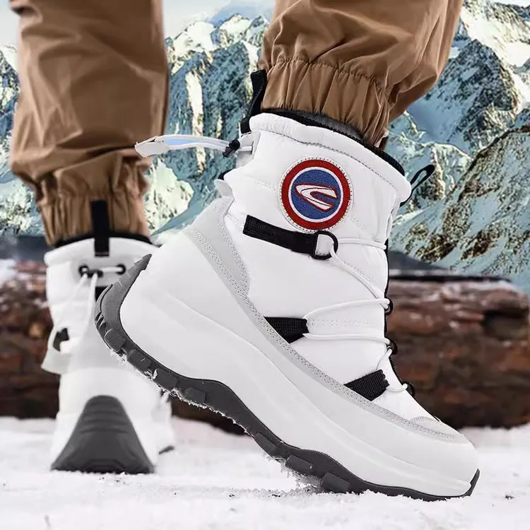 骆驼动感棉靴加绒俄罗斯雪地靴男东北抗寒零下40度棉鞋高筒靴情侣