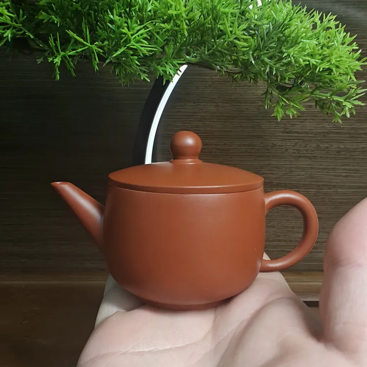 潮州朱泥手拉壶潮式汉瓦壶大口径实用器原矿朱泥入门级纯手工拉胚