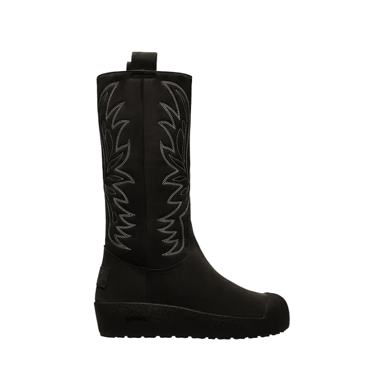 BALLY/巴利女士黑色牛皮刺绣雪地靴6302931-HZO