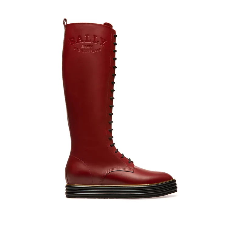 BALLY/巴利（断码）女士时尚休闲红色小牛皮皮靴6239457-HZO