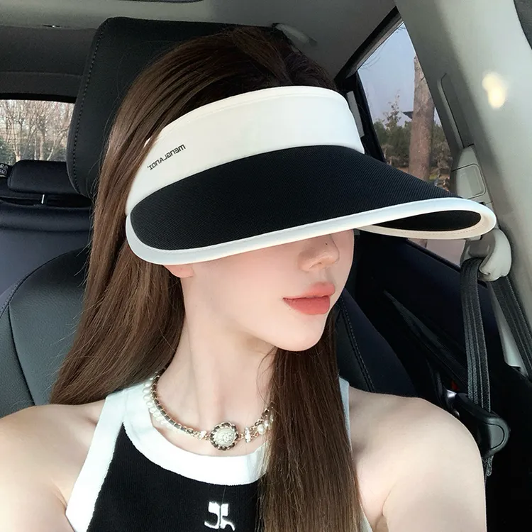 防晒帽子女夏季2025新款大檐骑车吹不翻紫外线遮脸冰丝空顶太阳帽