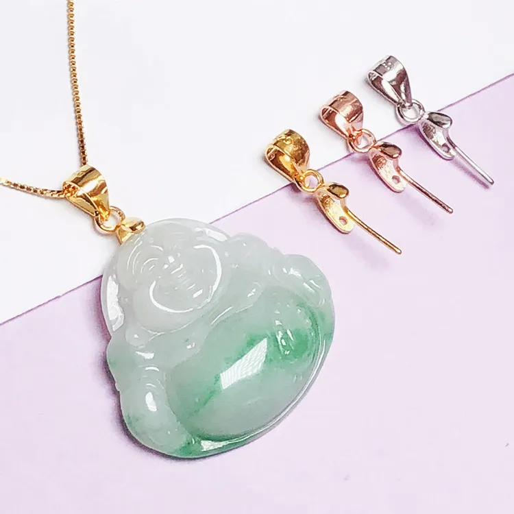 925银银制品 925纯银斜孔扣小号连接扣观音玉扣瓜子扣吊坠佛公扣