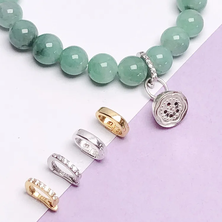 925银银制品 万能扣头项链扣手链扣开口圈链接扣DIY百搭扣925纯银