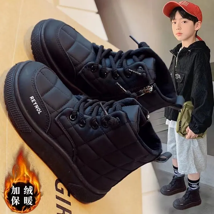 ABC雪地靴加厚2025防水棉鞋款冬鞋防滑鞋女童儿童男童加绒雪地棉
