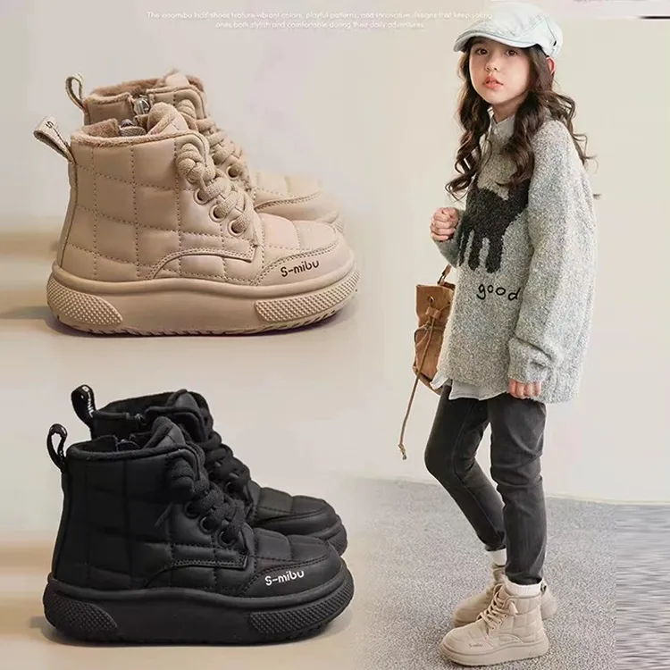 ABC女童雪地靴儿童雪地棉男童冬鞋防水防滑潮2025款加绒加厚棉鞋