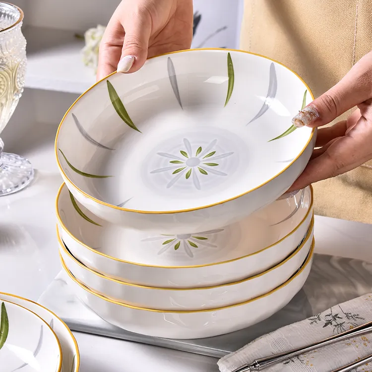 2025新款陶瓷盘子餐盘家用特别好看的菜盘碟子高级感釉下彩餐具