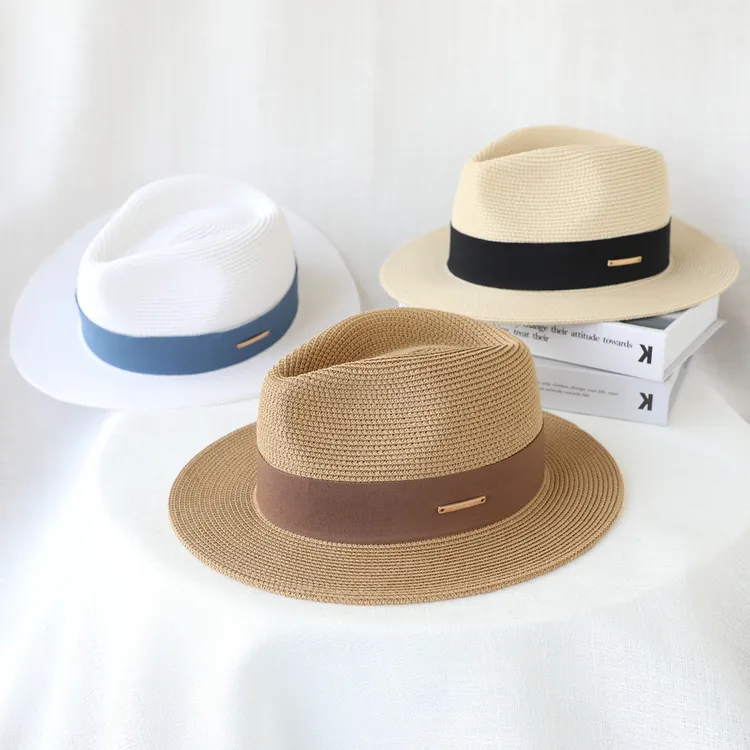 夏季男女巴拿马复古英伦礼帽遮阳防晒夏天显脸小户外出游海滩草帽