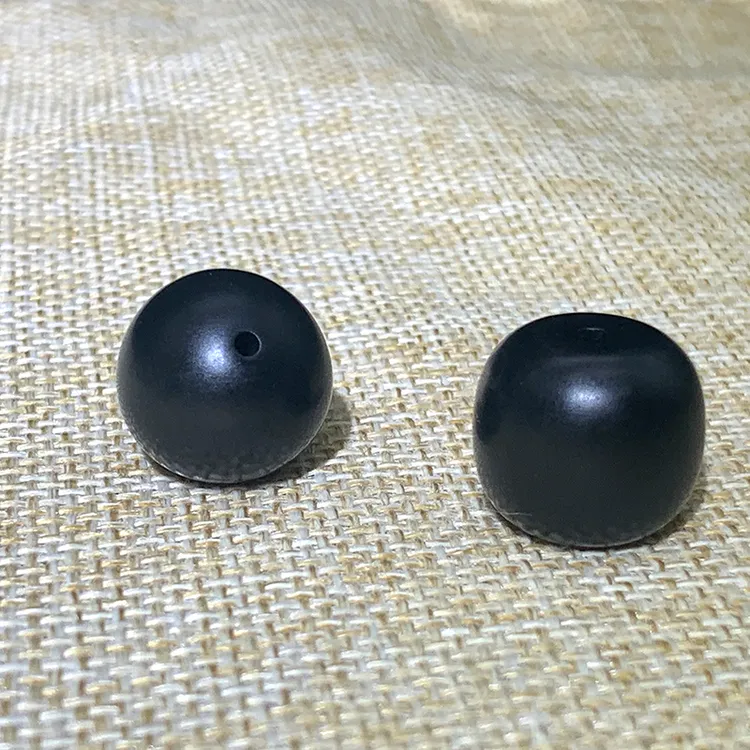 天然和田玉墨玉圆珠老型珠单颗珠子手串配珠正品原矿墨玉保真