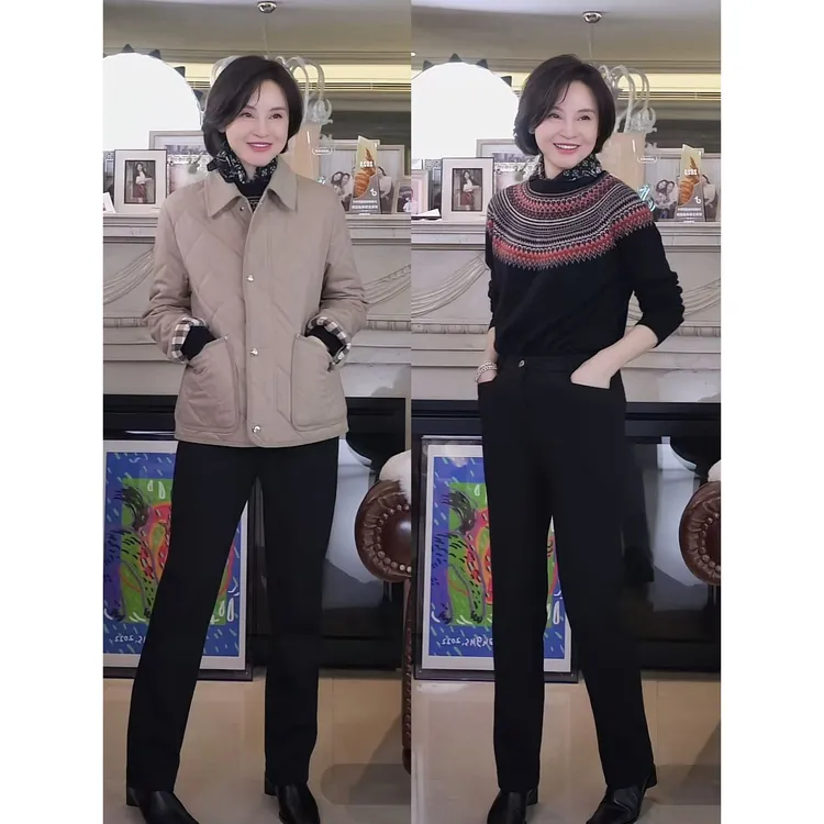 我是摩羯 黑标加绒裤 罗马四面弹复合面料保暖百搭直筒裤休闲裤