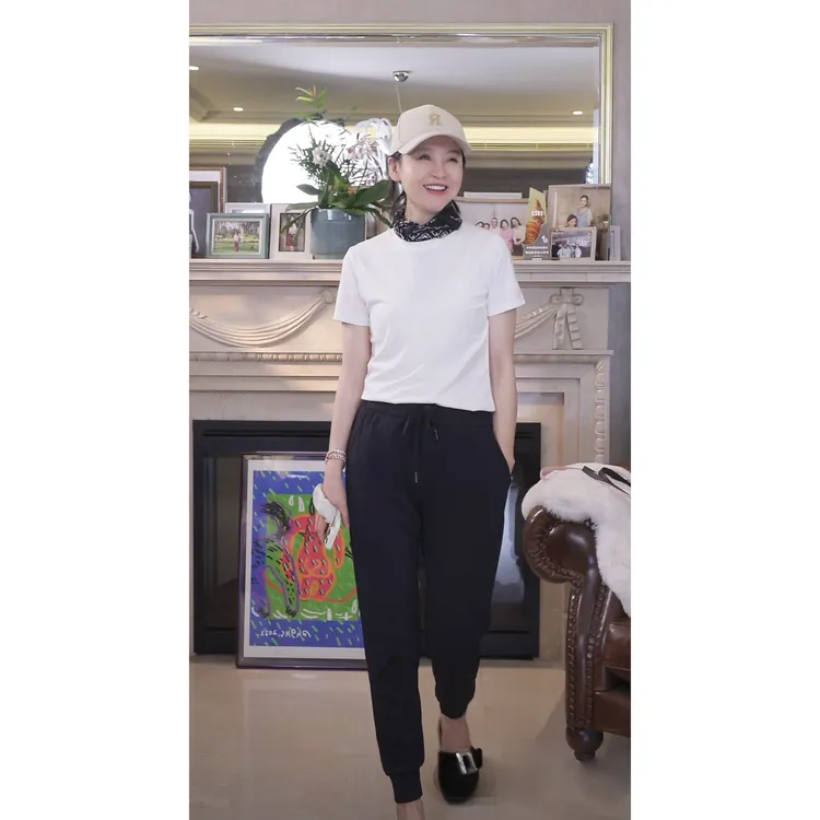 我是摩羯 春日踏青  舒适百搭弹力松紧腰抽绳时尚运动休闲裤