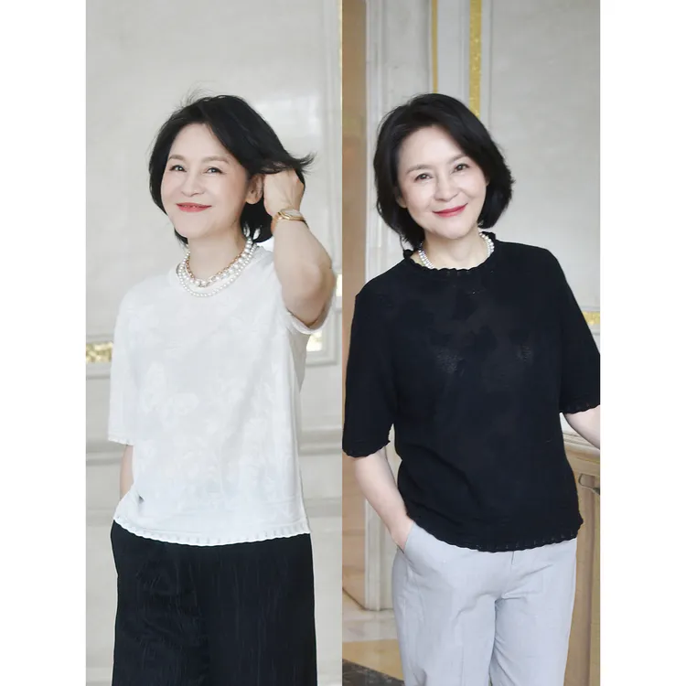 我是摩羯 蝴蝶夫人 蒙娜丽莎提花工艺天丝棉秋短袖针织衫上衣