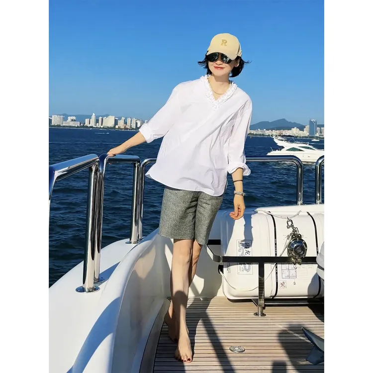 我是摩羯 佩格后花园 鲁泰万姿60支长绒棉花边领春夏长袖衬衫